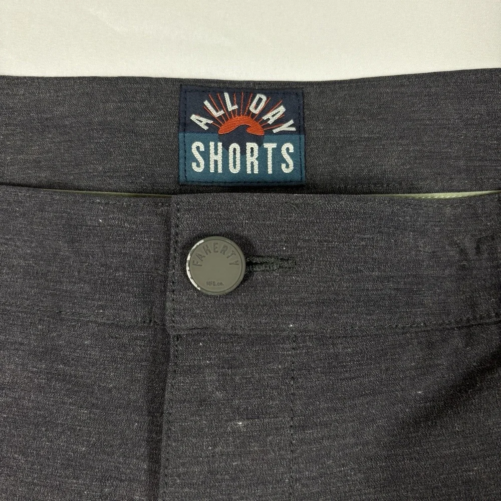 Faherty All Day‎ Shorts Mens Size 38 Gray Stretch Lightweight Wicking Comfort